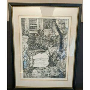 San Francisco Larry Lippold Etching of Polk St House U of I & SF Art Institute